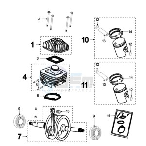 ELYSEO DM FR drawing CRANKSHAFT AND CYLINDER