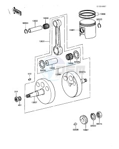 KDX 80 B [KDX80] (B2-B3) [KDX80] drawing CRANKSHAFT_PISTON -- KDX80-B2- -