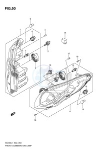 AN400 (E2) Burgman drawing FRONT COMBINATION LAMP (AN400ZAL1 E2)