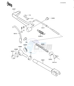 KX 125 B [KX125] (B1-B2) [KX125] drawing BRAKE PEDAL_TORQUE LINK -- KX125-B1- -