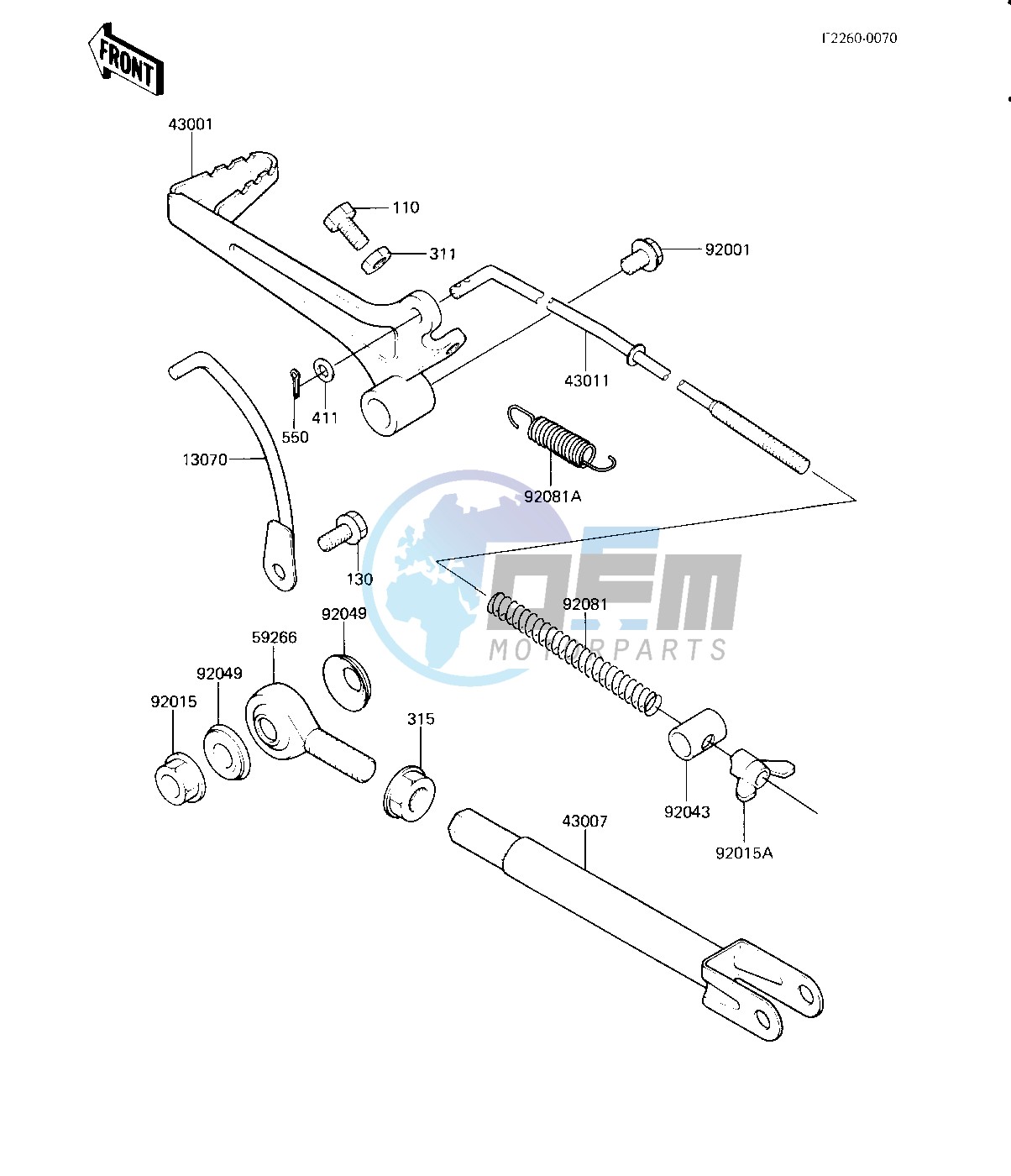 BRAKE PEDAL_TORQUE LINK -- KX125-B1- -