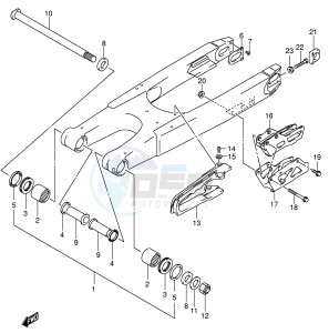 RM250 (E3-E28) drawing REAR SWINGING ARM (MODEL K5 K6)