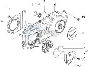 GTV 250 ie UK drawing Crankcase cover and cooling