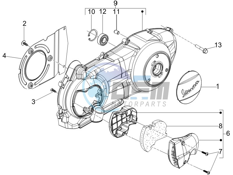 Crankcase cover and cooling