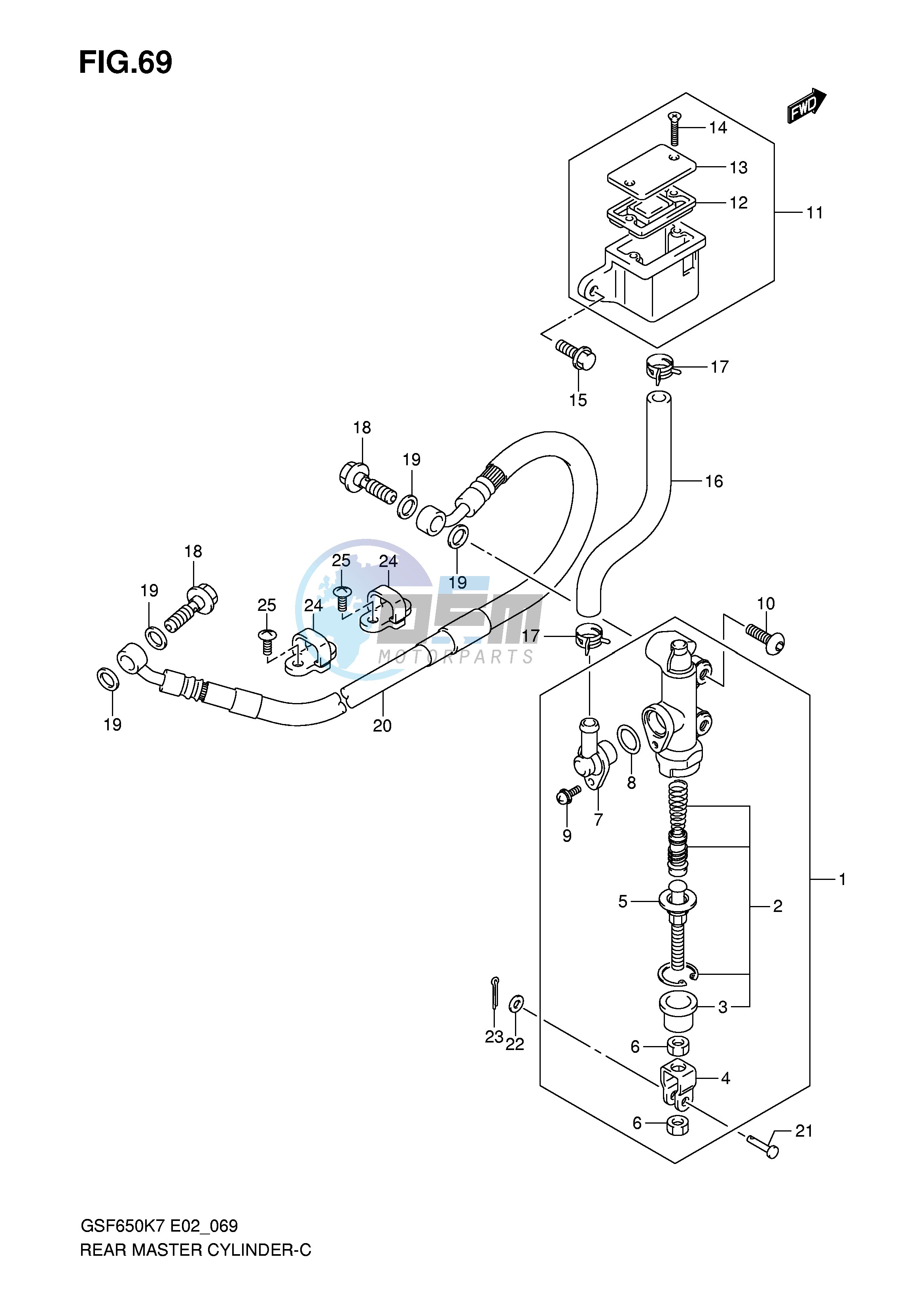 REAR MASTER CYLINDER (GSF650K7 UK7 SK7 SUK7 K8 UK8 SK8 SUK8)