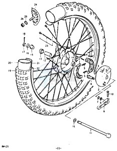 RM125 (N-T) drawing FRONT WHEEL