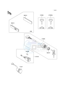 KAF 620 E [MULE 3010 4X4] (E6F-E8F) E8F drawing IGNITION SWITCH