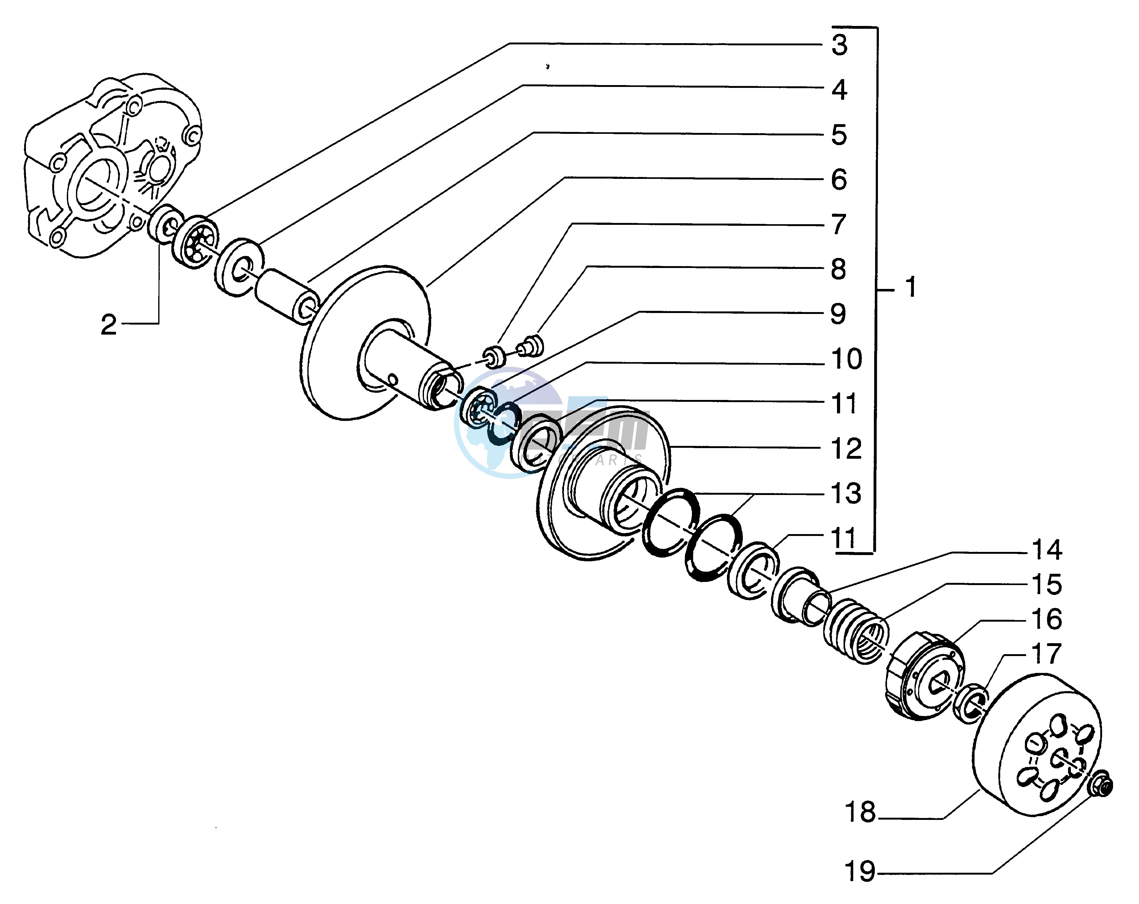 Fixed half-pulley