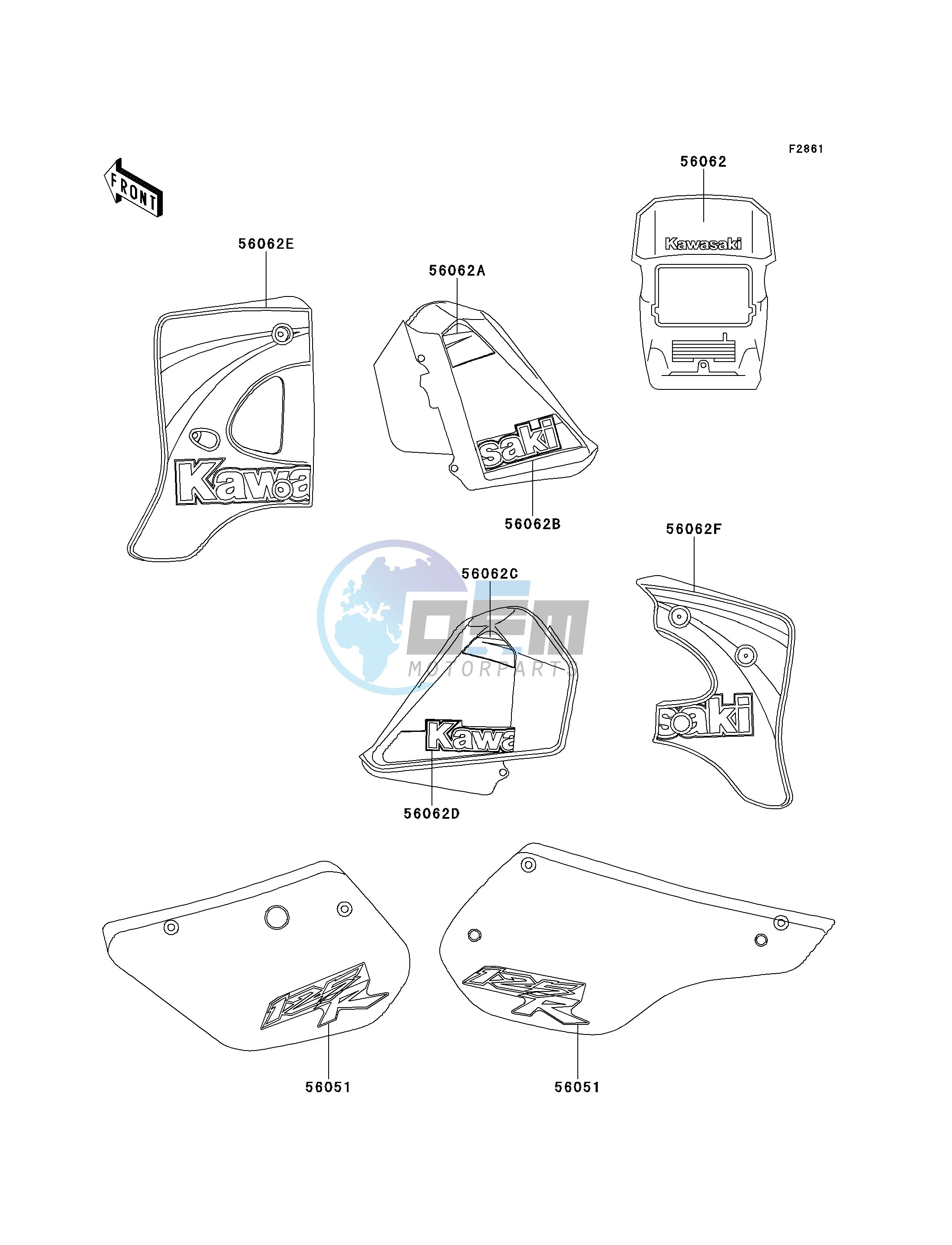 DECALS-- GREEN- --- MX125-A12 - A14- -