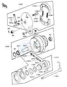 KDX 175 A [KDX175] (A2-A3) [KDX175] drawing FRONT HUB_BRAKE -- 81-82 A2_A3- -