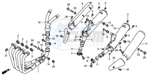 CB900F HORNET 900 drawing EXHAUST MUFFLER