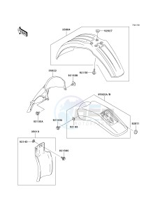 KLX300 A [KLX300R] (A10) A10 drawing FENDERS