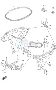 DF 20A drawing Side Cover Tiller Handle w/Power Tilt