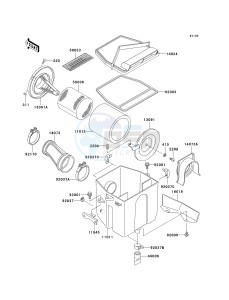 KLF 250 A [BAYOU 250] (A6F-A9F) A9F drawing AIR CLEANER