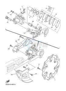 YZ250F (1SM9 1SMA 1SMB 1SMC) drawing REAR BRAKE CALIPER