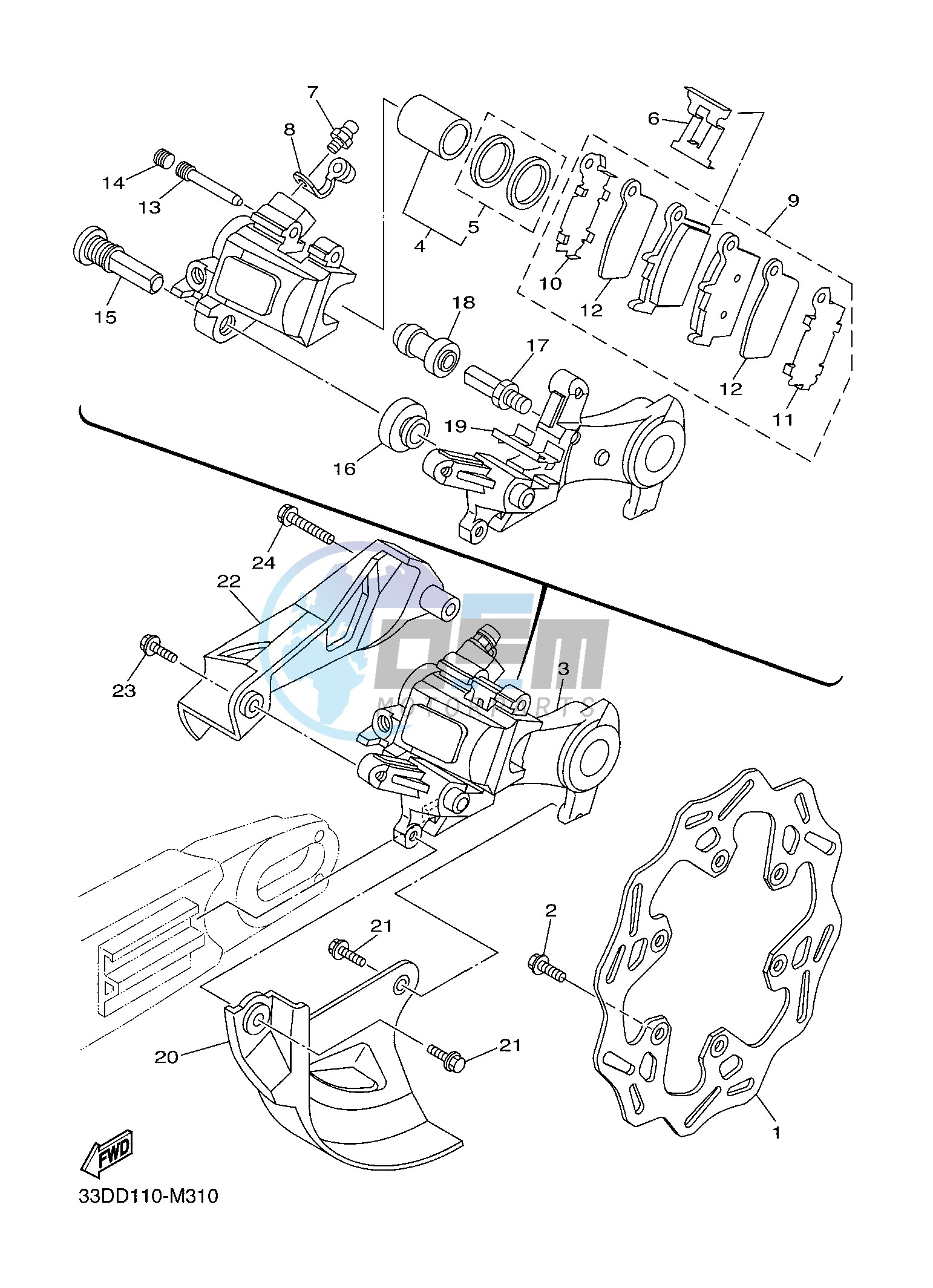 REAR BRAKE CALIPER