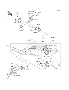 KLX450R KLX450ABF EU drawing Muffler(s)(JKALX450AAA006446-)