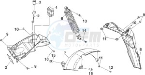 JET SPORT X SR 50 drawing REAR SUSPENSION - REAR FENDER - MUD GUARD