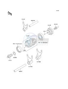 KX 250 N [KX250F](N2) N2 drawing GEAR CHANGE DRUM_SHIFT FORK-- S- -