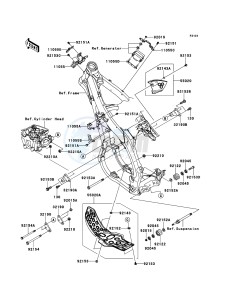 KX450F KX450E9F EU drawing Frame Fittings