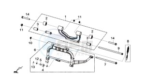 GTS 300I ABS L7 drawing CENTRAL STAND -SIDE STAND- KICKSTARTER PEDAL