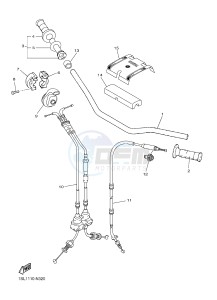 YZ450F (B115 B116 B117) drawing STEERING HANDLE & CABLE