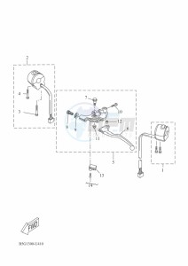 YZF125-A YZF-R125 (B5G1) drawing HANDLE SWITCH & LEVER