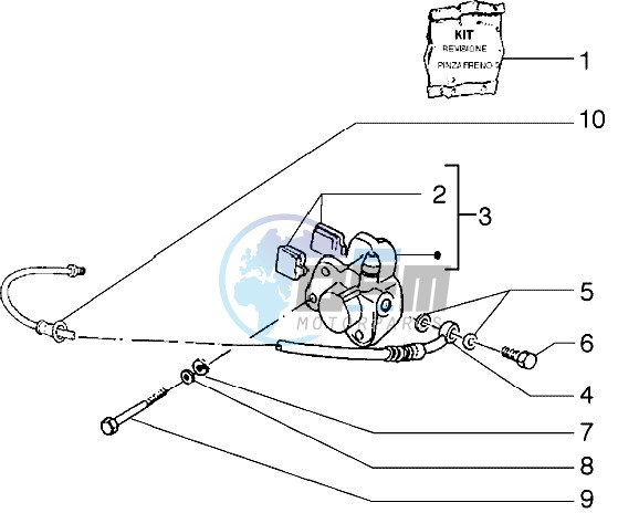 Front brake piping-Front breke caliper