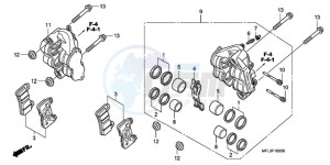 CBR1000RA9 France - (F / ABS CMF REP) drawing FRONT BRAKE CALIPER