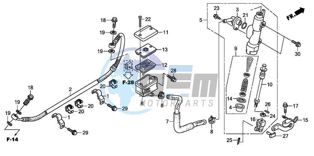 RR. BRAKE MASTER CYLINDER