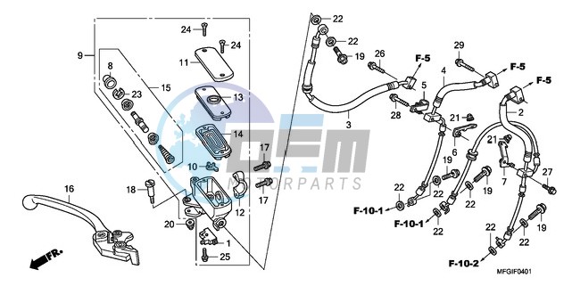 FR. BRAKE MASTER CYLINDER (CB600FA/FA3)