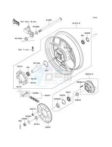 ER 650 A [ER-6N (AUSTRALIAN] (A6F-A8F) A6F drawing REAR HUB