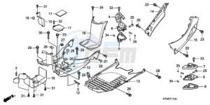 SH300AR9 Europe Direct - (ED / ABS SPC) drawing FLOOR PANEL/PILLION STEP