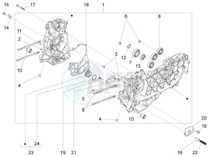 Liberty 125 iGet 4T 3V ie ABS (EMEA) drawing Crankcase