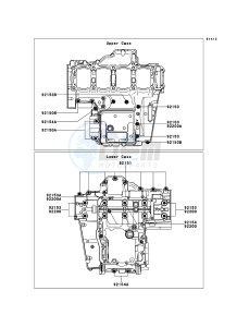 Z1000 ZR1000DBF FR GB XX (EU ME A(FRICA) drawing Crankcase Bolt Pattern