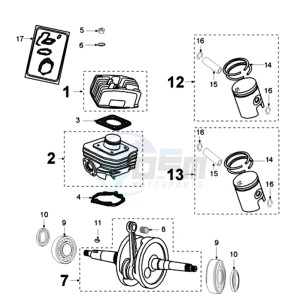 FOX GSX EU1 drawing CRANKSHAFT AND CYLINDER