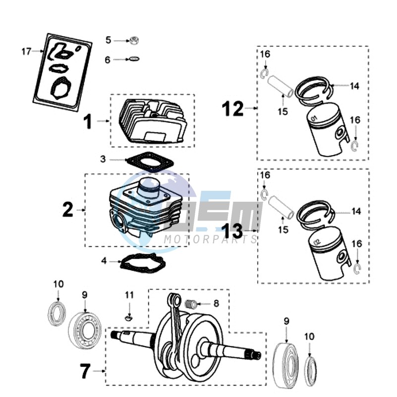 CRANKSHAFT AND CYLINDER