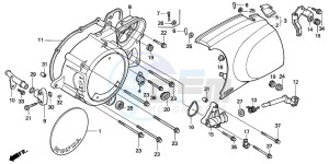 VT1100C2 drawing LEFT CRANKCASE COVER