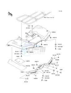 KVF 650 G [BRUTE FORCE 650 4X4I HARDWOODS GREEN HD] (G6F-G9F) G9F drawing REAR FENDER-- S- --- G9F- -