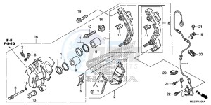 CB500XD CB500X Continue » UK - (E) drawing FRONT BRAKE CALIPER