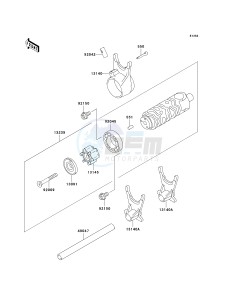 EX 500 D [NINJA 500R] (D10-D12) [NINJA 500R] drawing GEAR CHANGE DRUM_SHIFT FORK-- S- -