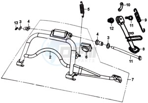 SYMPHONY SR 125 L7 drawing CENTRAL STAND /SIDE STAND/ KICKSTARTER PEDAL