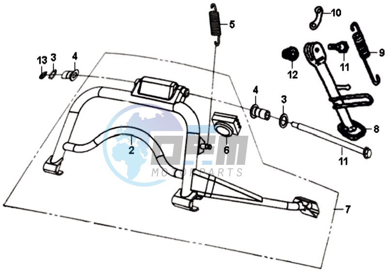 CENTRAL STAND /SIDE STAND/ KICKSTARTER PEDAL