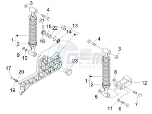 Beverly 250 (USA) USA drawing Rear suspension - Shock absorbers