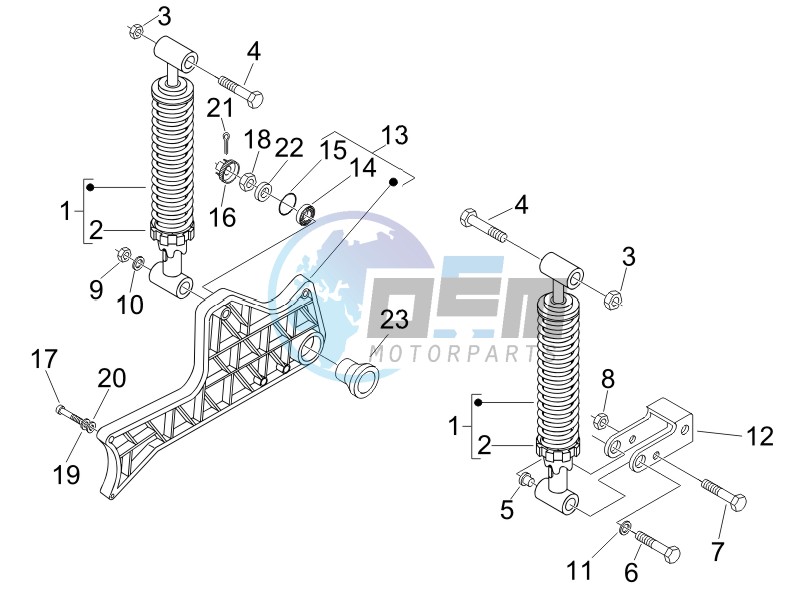 Rear suspension - Shock absorbers