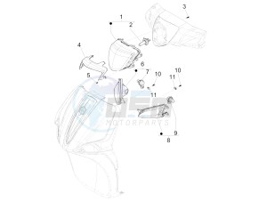 LIBERTY 50 IGET 4T 3V E4-2017-2019 (EMEA) drawing Front headlamps - Turn signal lamps