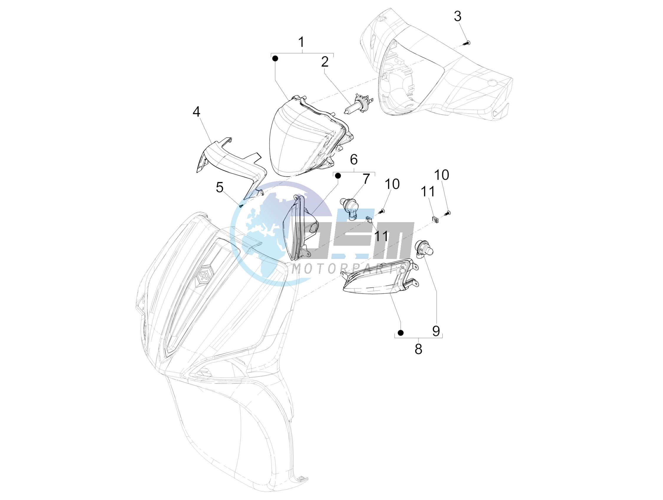 Front headlamps - Turn signal lamps