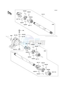 KAF 620 J [MULE 3010 TRANS4X4] (J6J-J8F) J6F drawing DRIVE SHAFT-PROPELLER