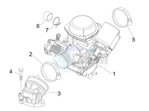 MP3 125 drawing Carburettor assembly - Union pipe