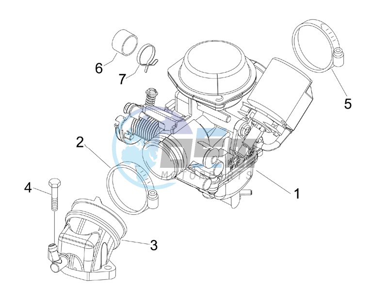 Carburettor assembly - Union pipe